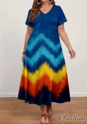 Еластична рокля в преливащи цветове - 179243