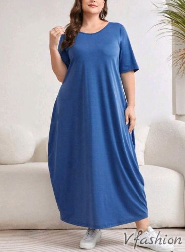 Дълга рокля - синя - 179204