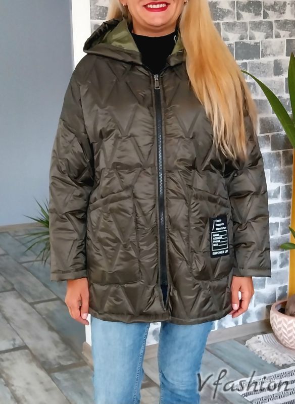 Преходно яке с качулка - зелено