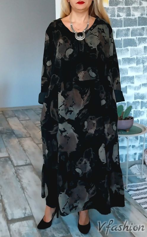 Джинсова рокля с джобове