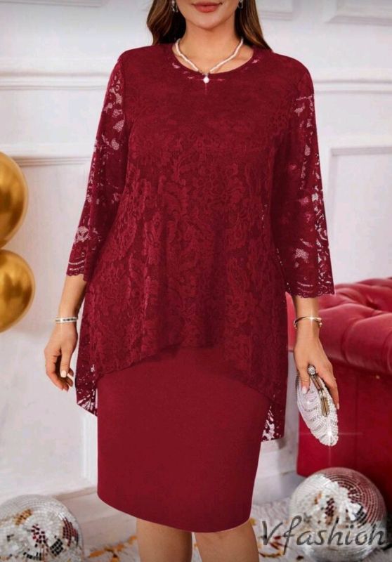 Дантелена рокля - бордо