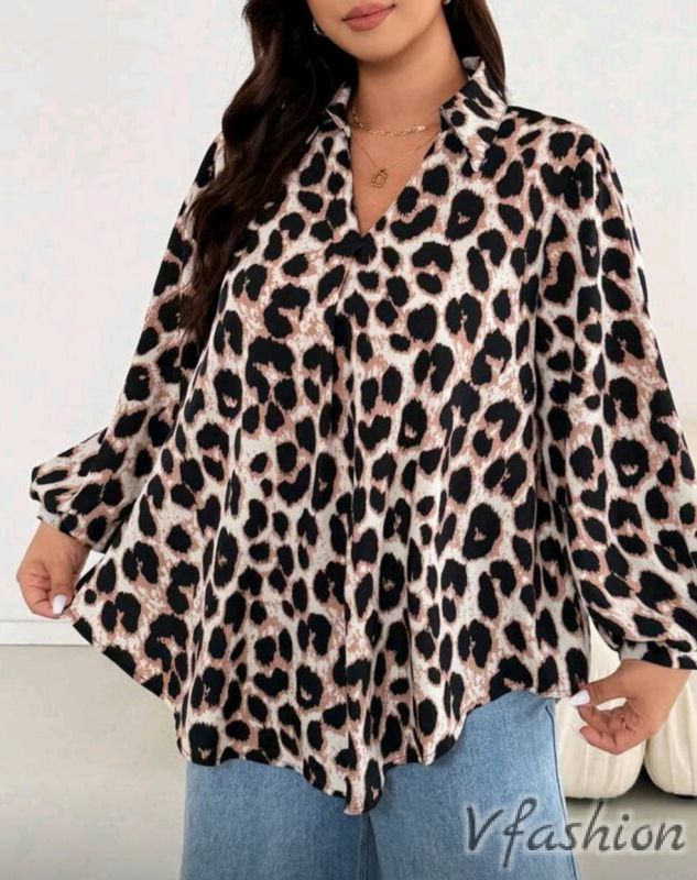 Риза с леопардов принт