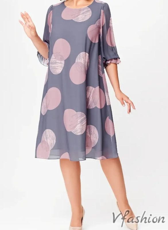 Шифонена рокля на точки