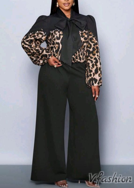 Комплект панталон и блуза с леопардов принт