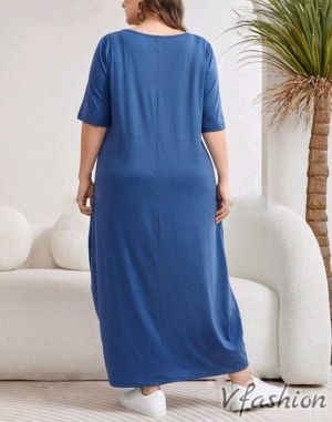 Дълга рокля - синя - 179204