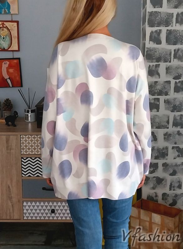 Пуловер фино плетиво - цветни петна