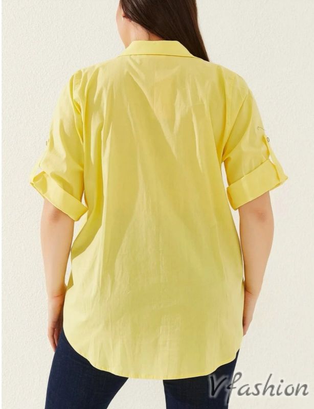 Риза с акценти - жълта