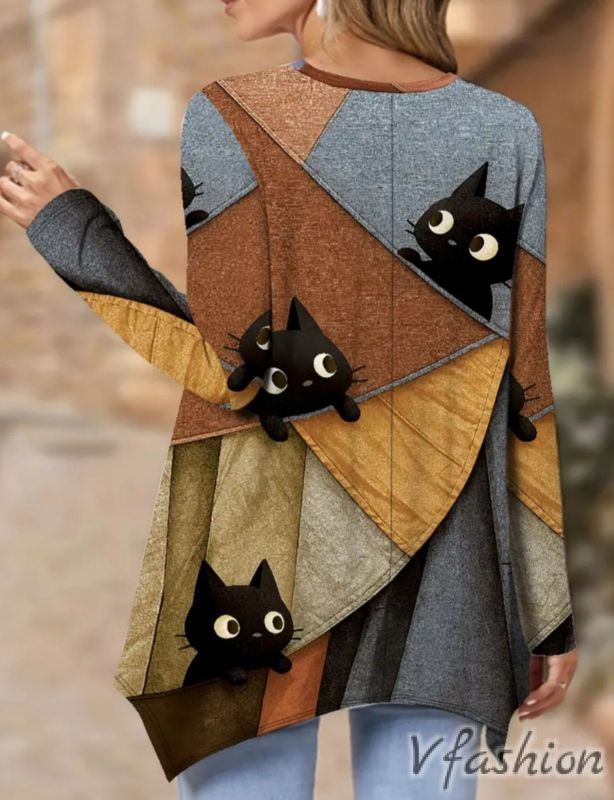 Асиметрична туника с котета