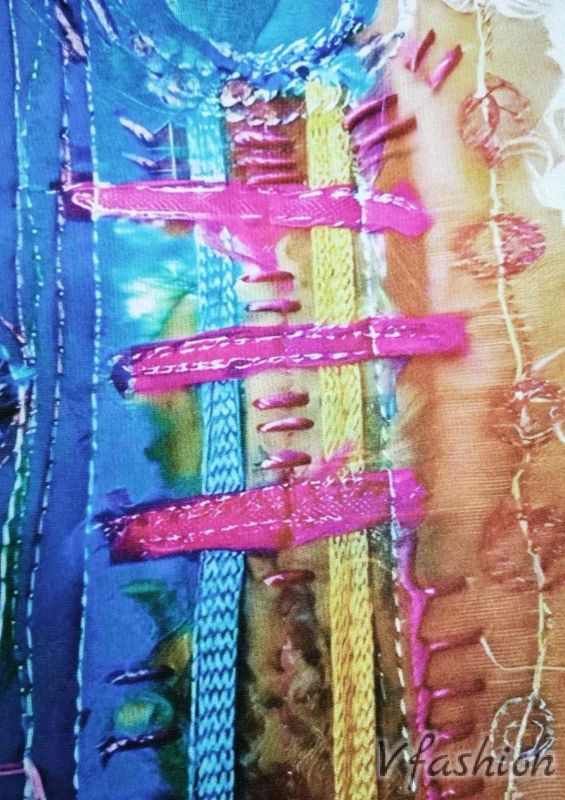 Пуловер фино плетиво с принт