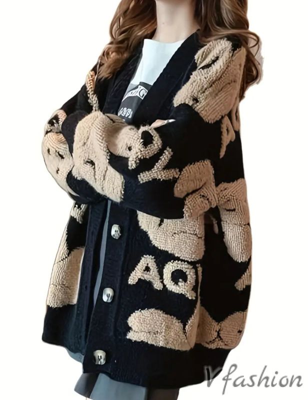 Жилетка с мотиви - черно и бежово