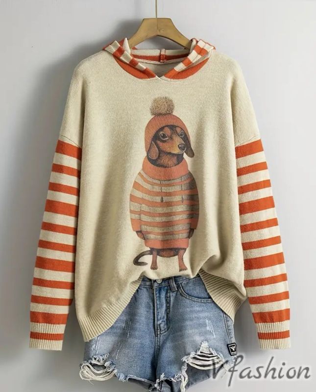 Пуловер с дакел