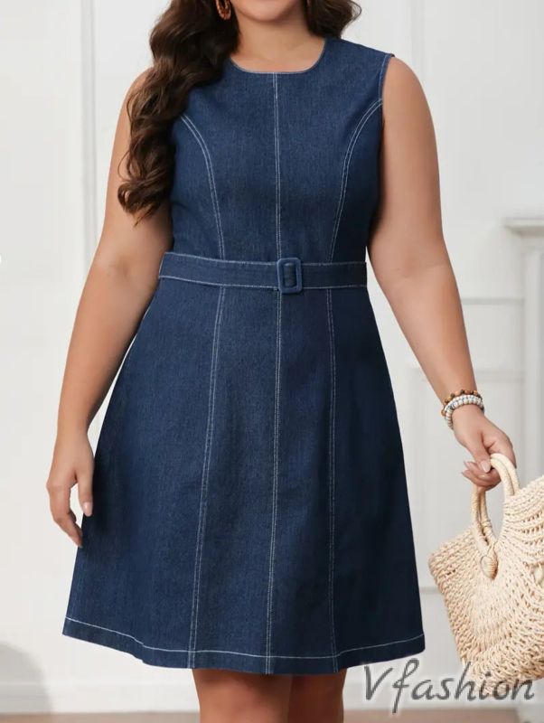 Дънкова рокля/сукман с колан