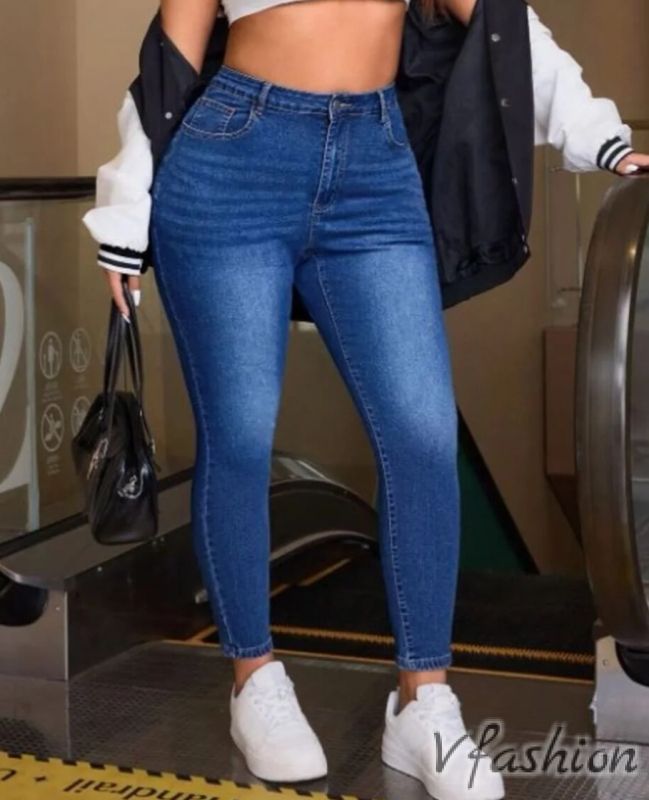 Макси дънки по тялото - сини