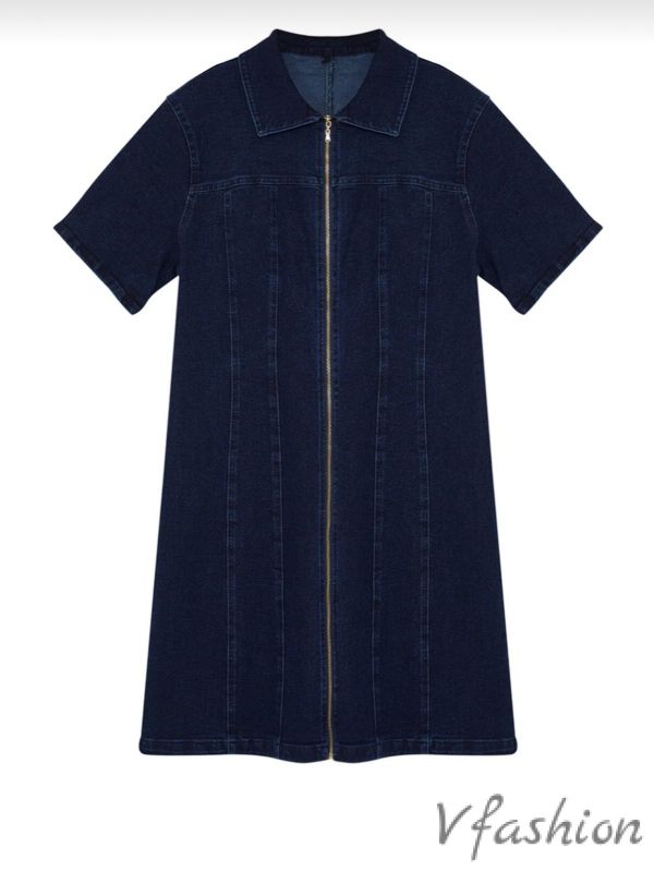 Дънкова рокля с цип