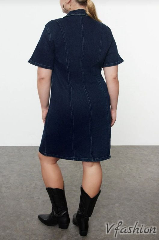 Дънкова рокля с цип