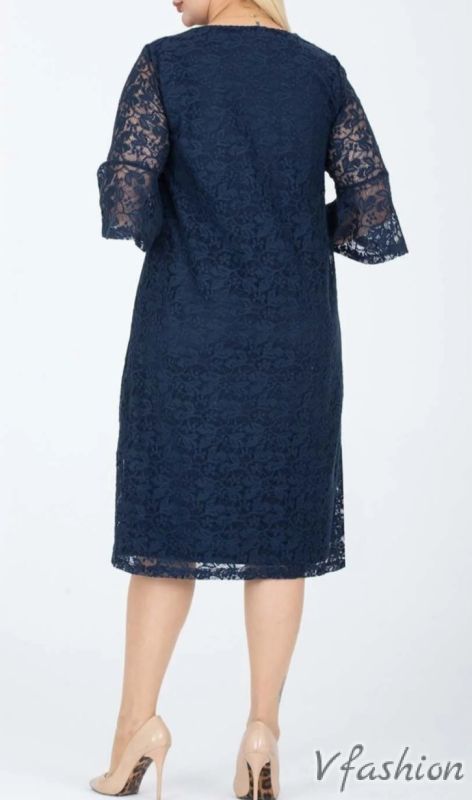 Дантелена рокля - синя