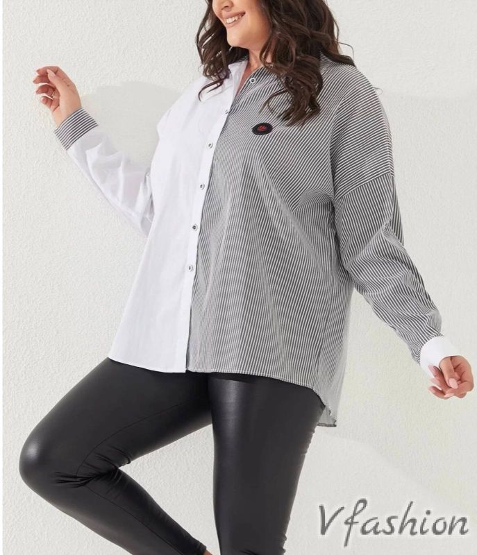 Стилна риза на ситно райе