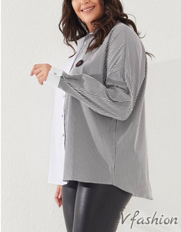 Стилна риза на ситно райе