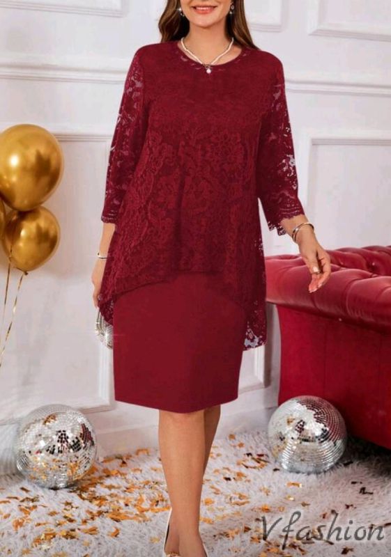 Дантелена рокля - бордо