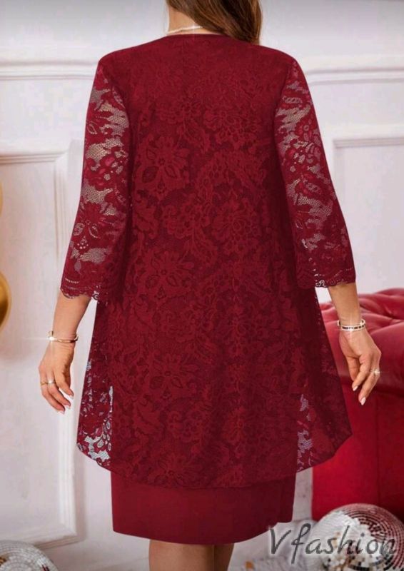 Дантелена рокля - бордо