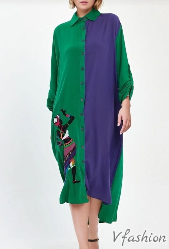 Рокля-риза с джобове