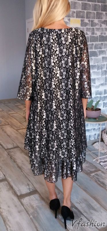 Официална рокля с волан на цветя