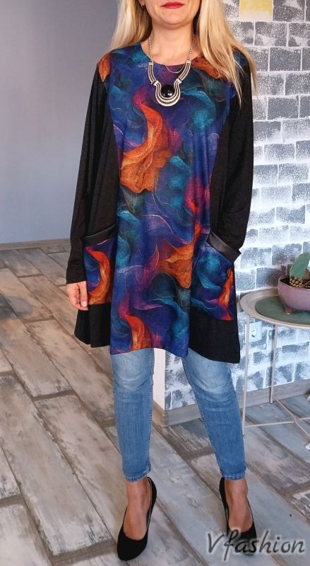 Цветна туника с джобове