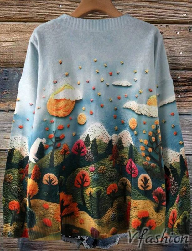 Пуловер с арт принт