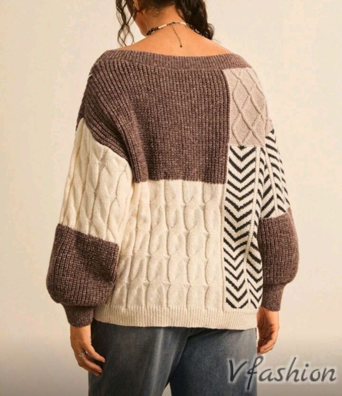 Пуловер с различни плетки