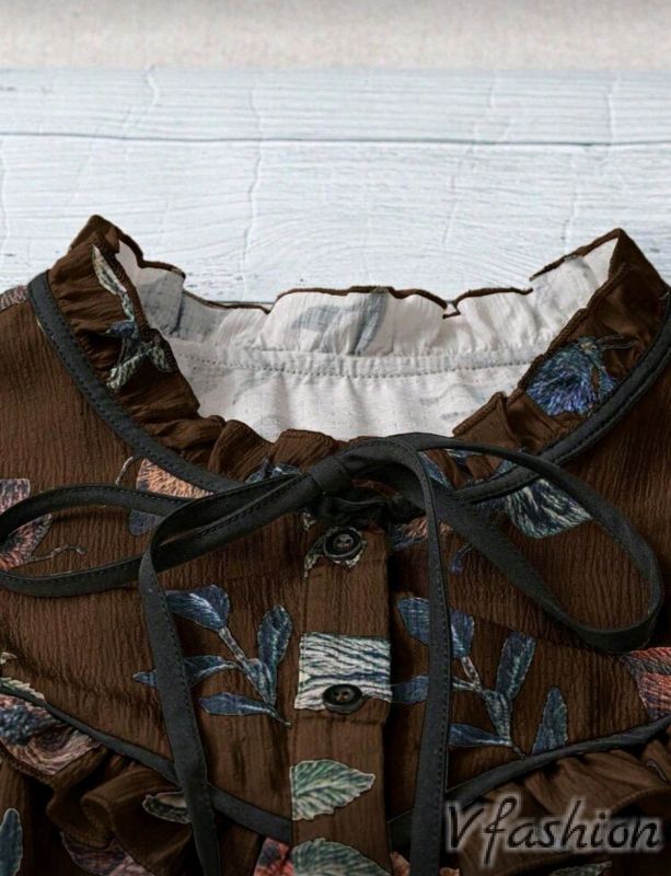 Риза с връзки и принт