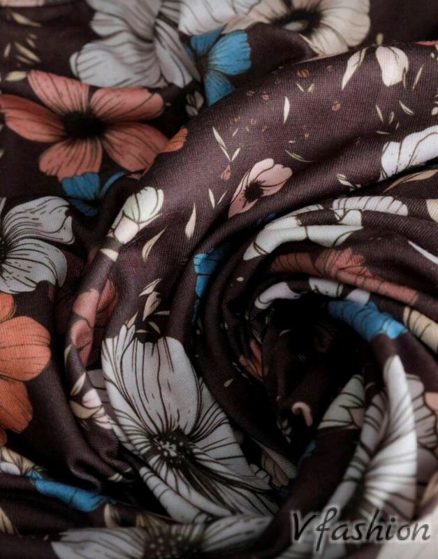 Блуза на цветчета - кафява