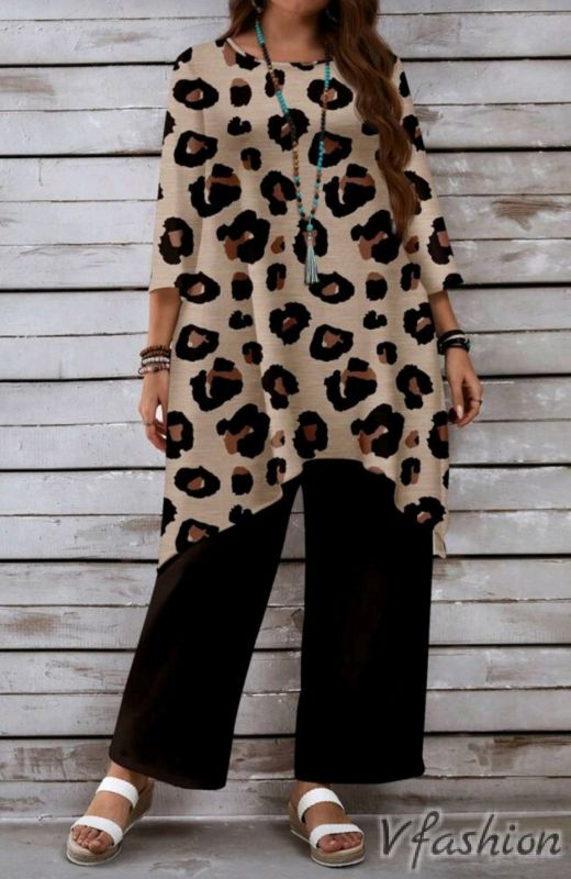 Комплект панталон и туника с леопардов принт