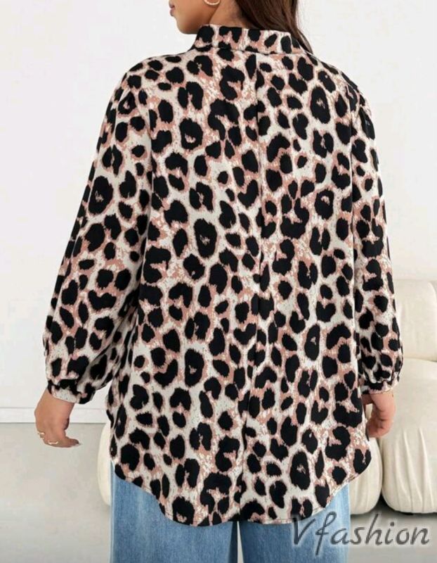 Риза с леопардов принт