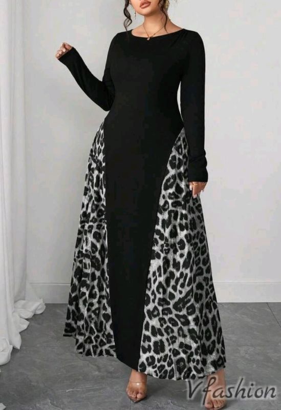 Дълга рокля с леопардови мотиви