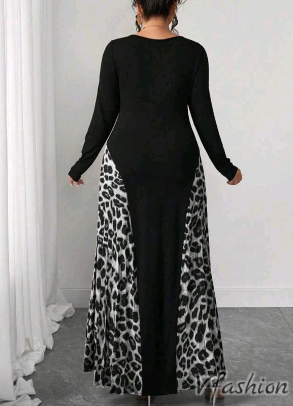 Дълга рокля с леопардови мотиви