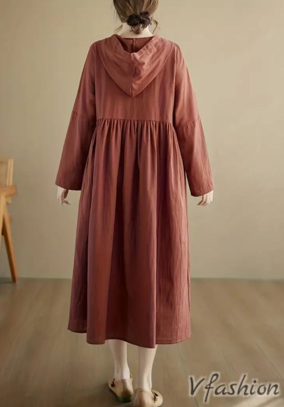 Рокля с качулка и джобове