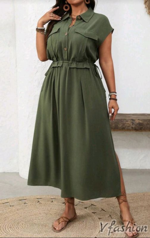 Рокля с копчета - зелена