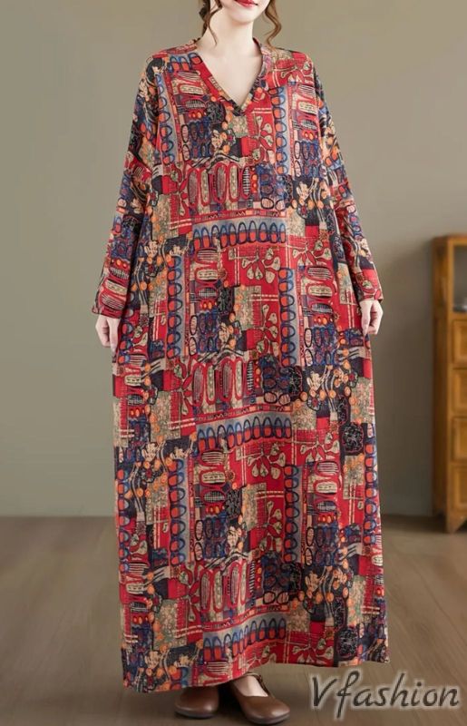 Рокля с джобове в бохо стил