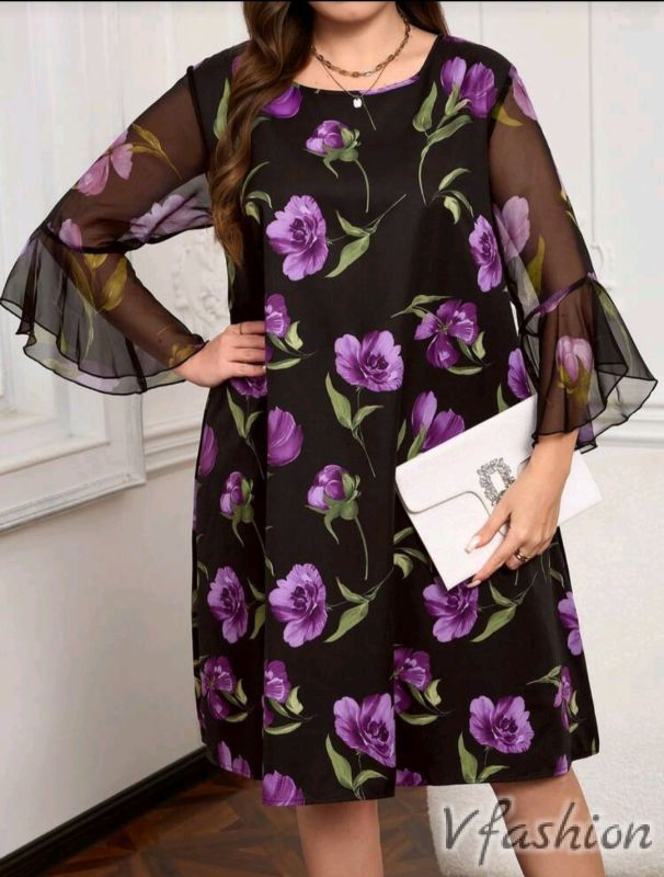 Елегантна рокля на цветя