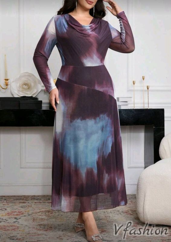 Елегантна рокля в преливащи цветове