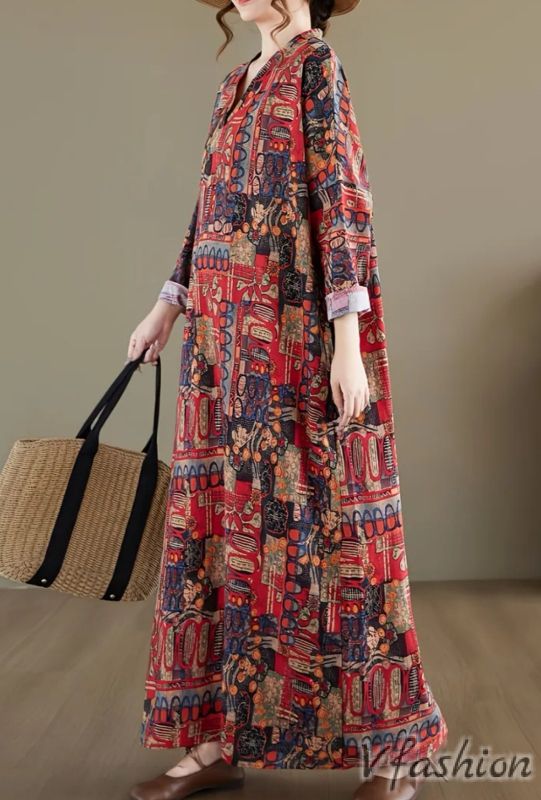 Рокля с джобове в бохо стил