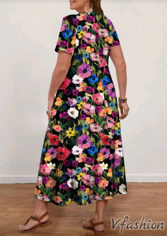 Еластична рокля на цветя