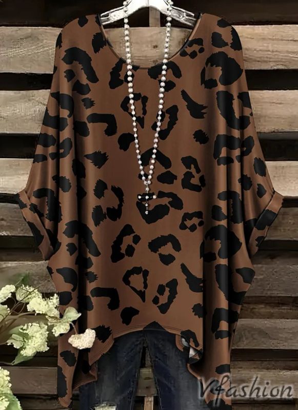 Еластична блуза с леопардов принт